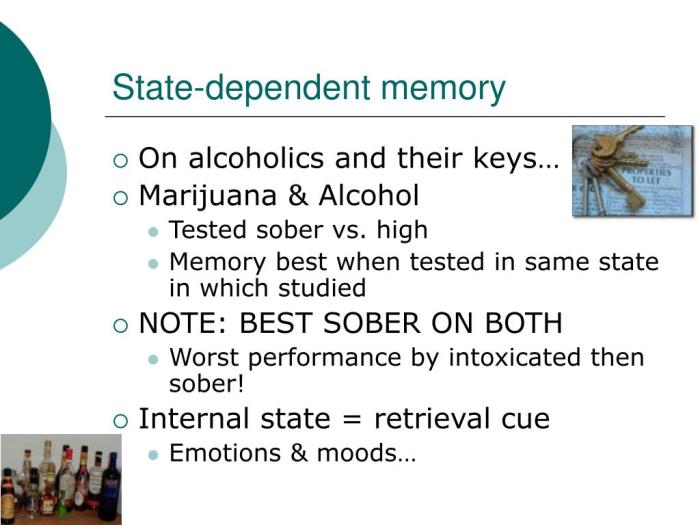 Context and state dependent memory worksheet